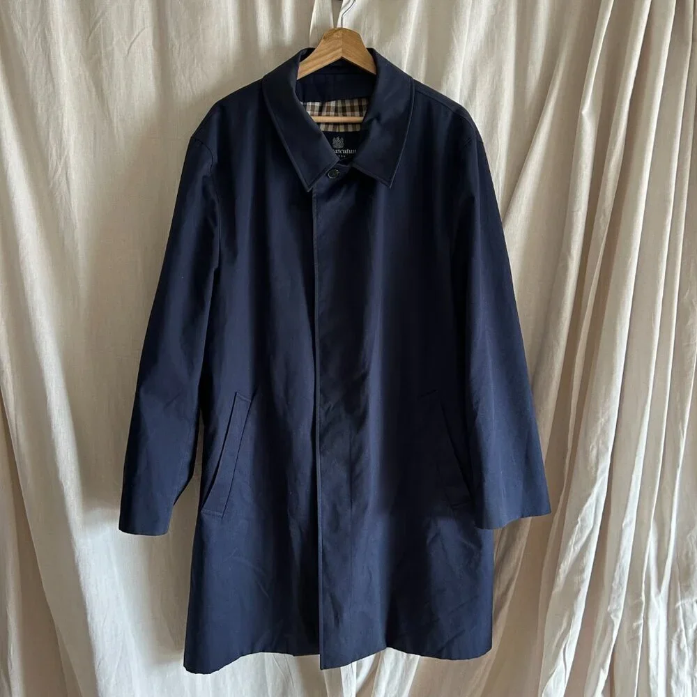 Aquascutum Navy Trench coat Size 48